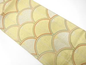 アンティーク　松葉に青海波模様織り出し袋帯（材料）